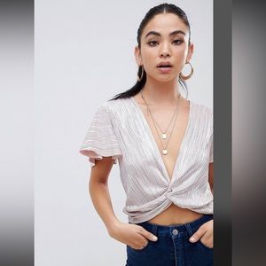 Lowcut Pink Shiny Twist Blouse